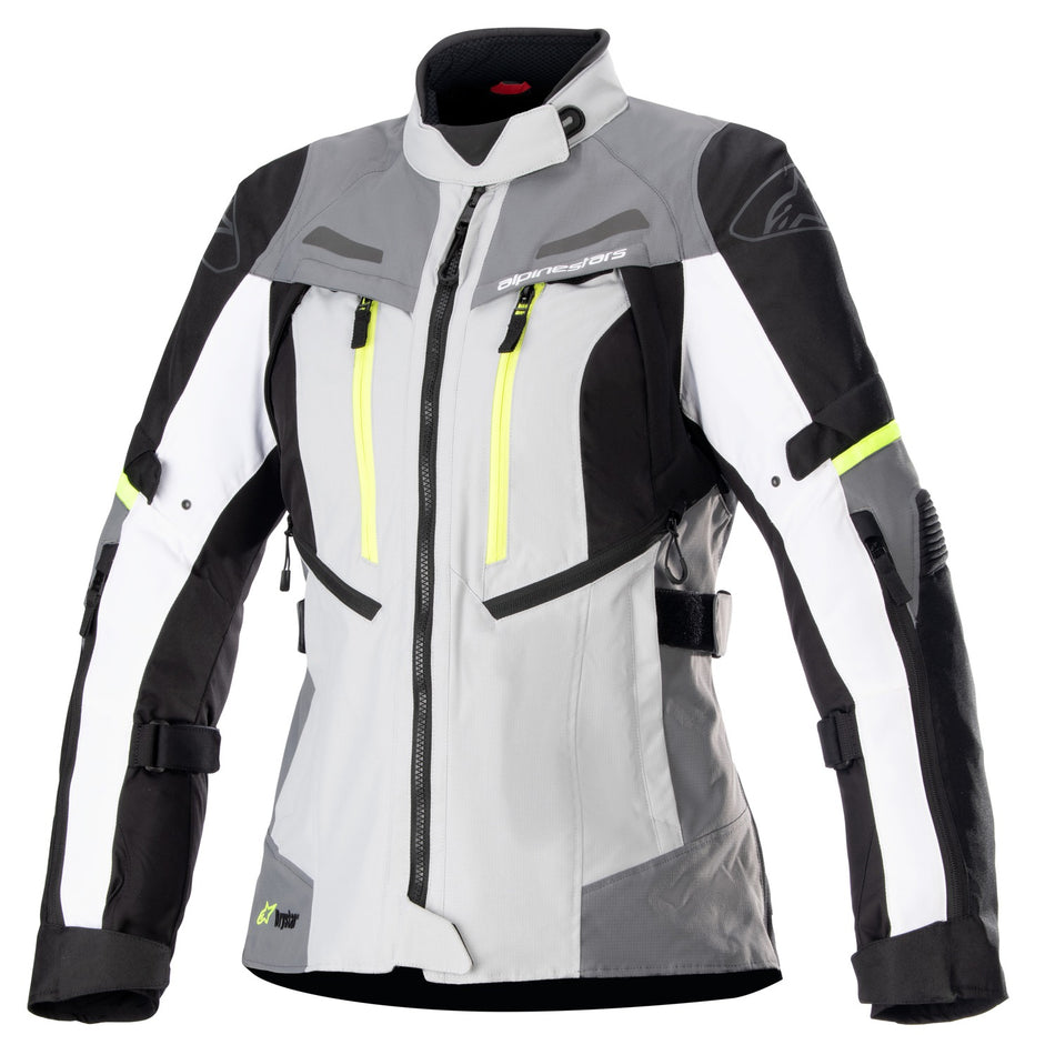 Dámská bunda Alpinestars Stella Bogota PRO Drystar šedá/tmavě šedá/černá/žlutá fluo