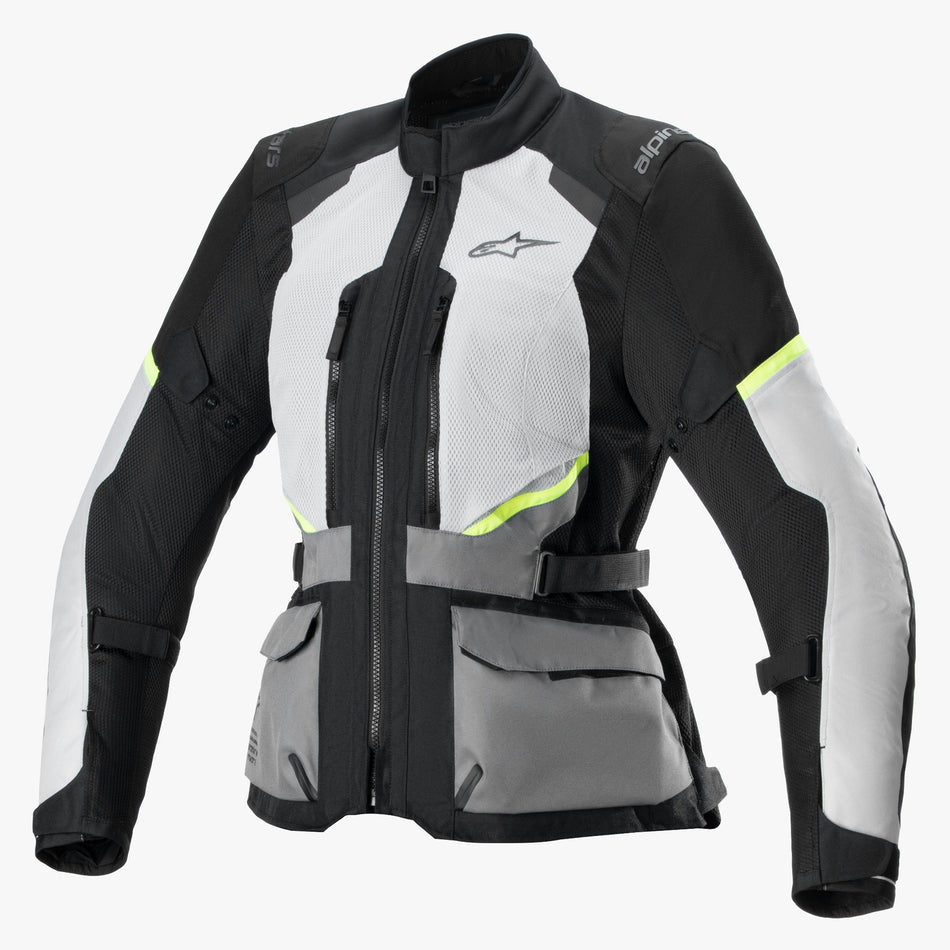 Dámská bunda Alpinestars Stella Andes AIR Drystar světle šedá/tmavě šedá/černá/žlutá fluo