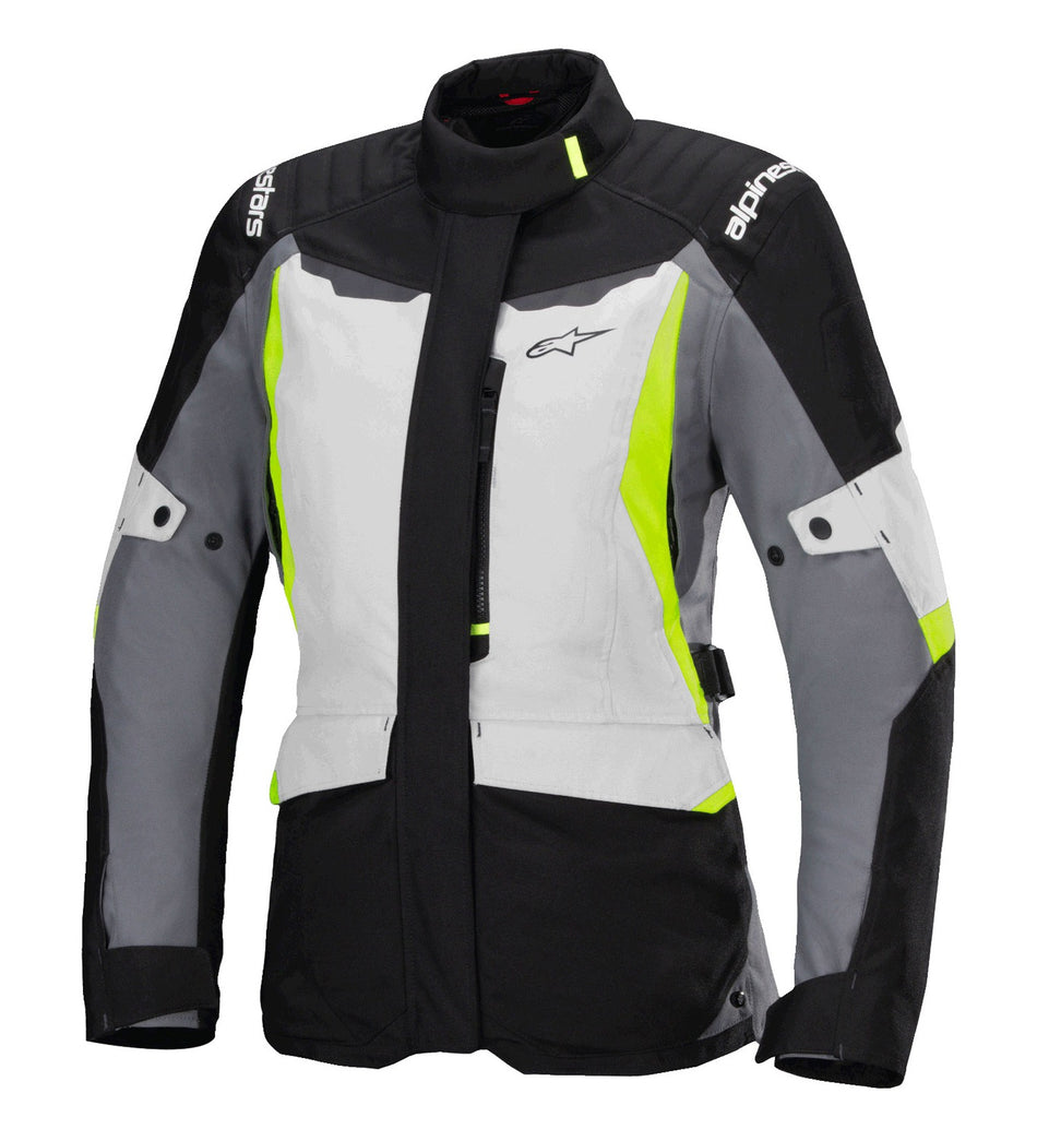 Bunda Alpinestars Stella ST-1 Waterproof světle šedá/černá/žlutá fluo