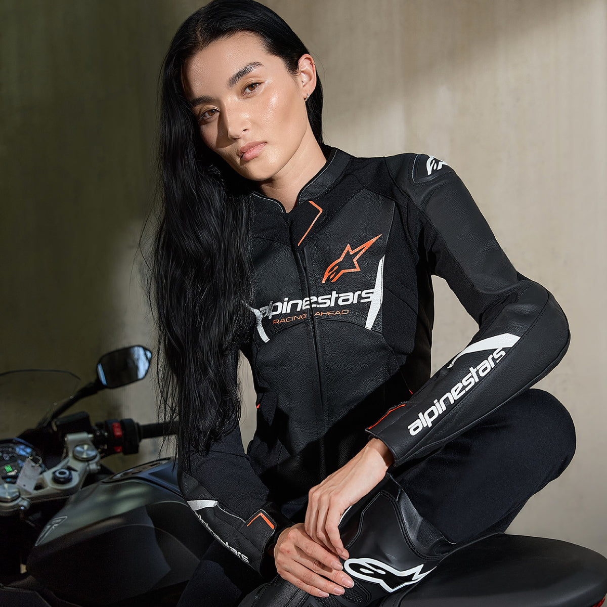Bunda Alpinestars Stella Faster 3 černá/bílá/červená fluo