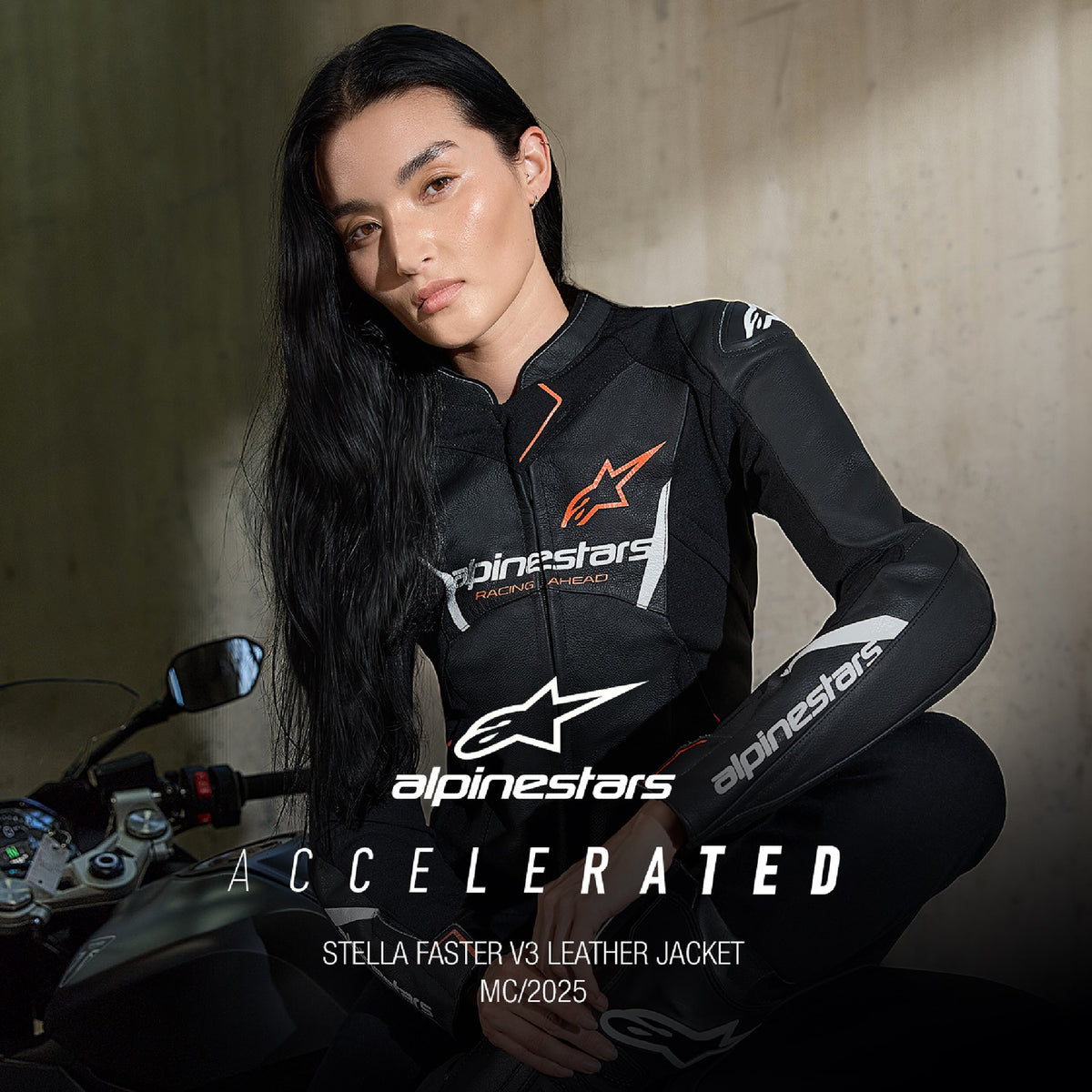 Bunda Alpinestars Stella Faster 3 černá/bílá/červená fluo