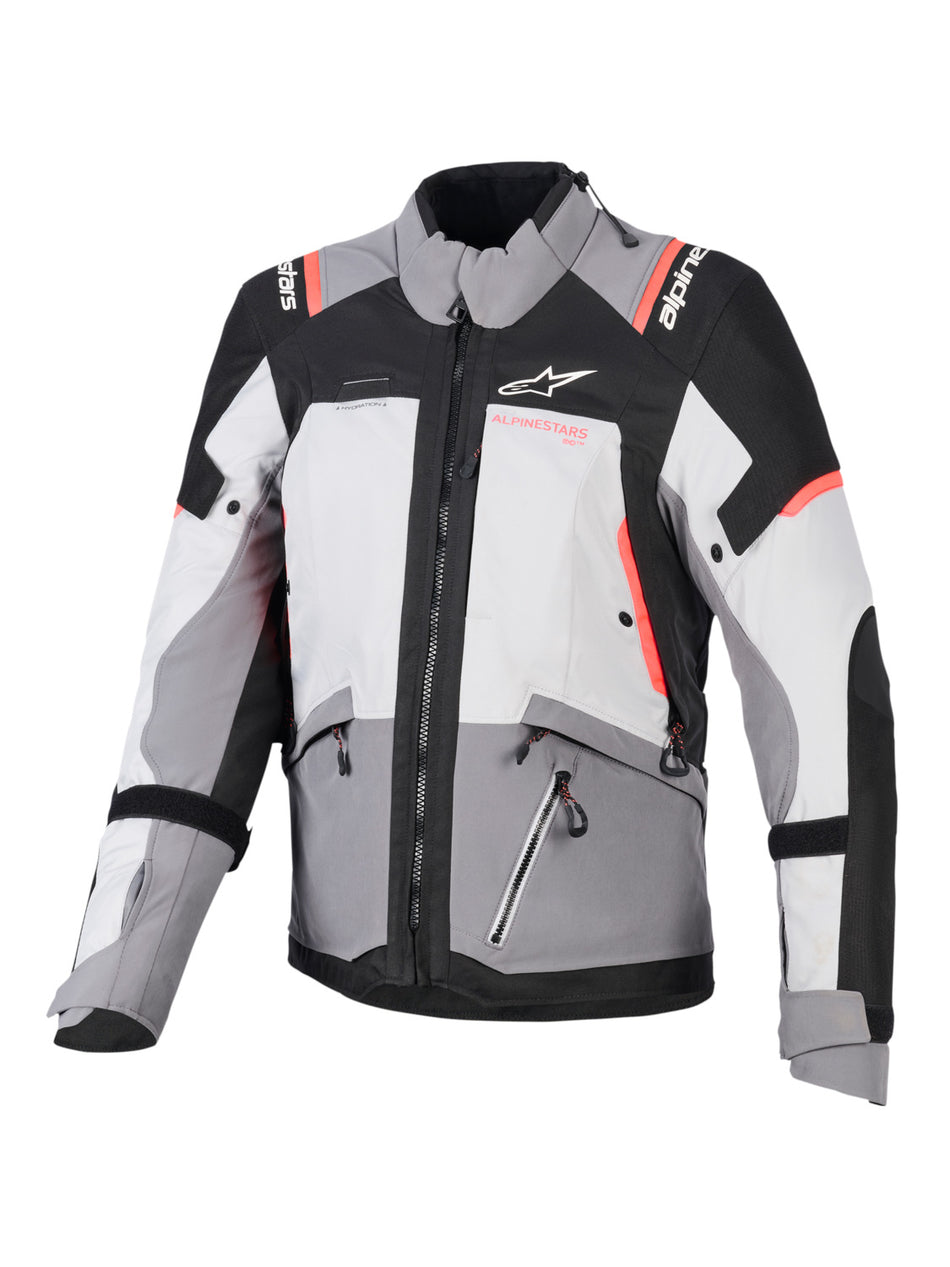 Dámská bunda Alpinestars Stella Andes V4 Drystar tmavě šedá/světle šedá/černá/červená