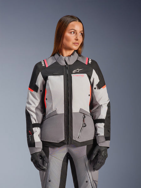 Dámská bunda Alpinestars Stella Andes V4 Drystar tmavě šedá/světle šedá/černá/červená