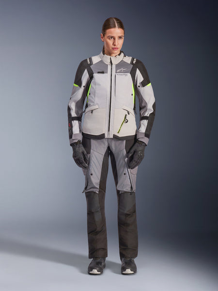 Dámská bunda Alpinestars Stella Andes V4 Drystar tmavě šedá/světle šedá/černá/žlutá fluo