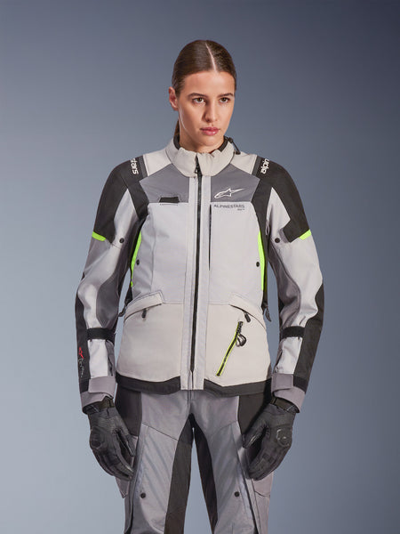 Dámská bunda Alpinestars Stella Andes V4 Drystar tmavě šedá/světle šedá/černá/žlutá fluo