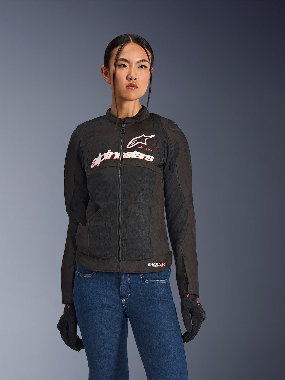 Bunda Alpinestars Stella SMX AIR černá/bílá/červená fluo