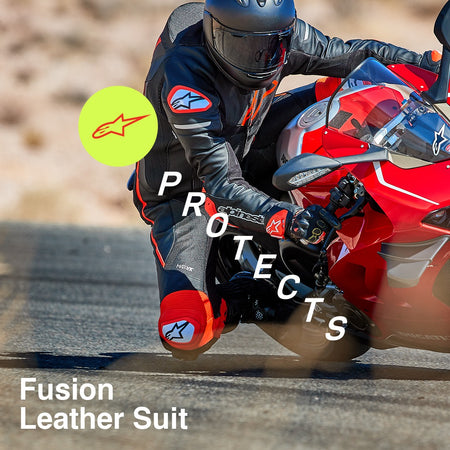 Jednodílná kombinéza Alpinestars Fusion TECH-AIR kompatibilní černá/červená fluo