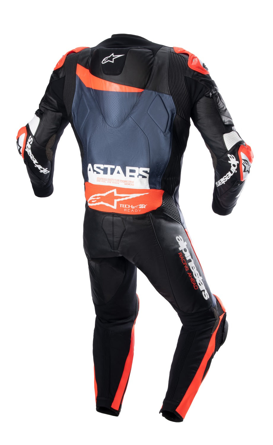 Jednodílná kombinéza Alpinestars GP Plus 4 TECH-AIR kompatibilní černá/červená fluo/tmavě modrá