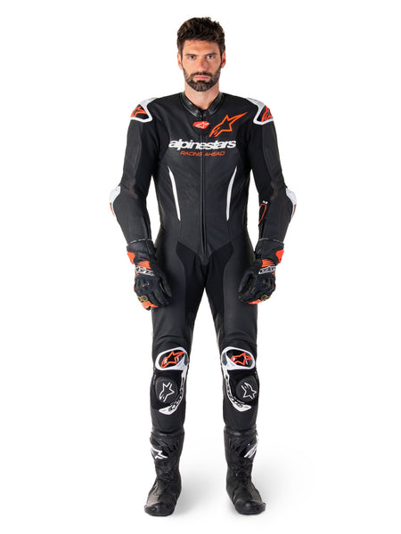 Jednodílná kombinéza Alpinestars GP-R7 TECH-AIR ready/kompatibilní černá/bílá/červená fluo