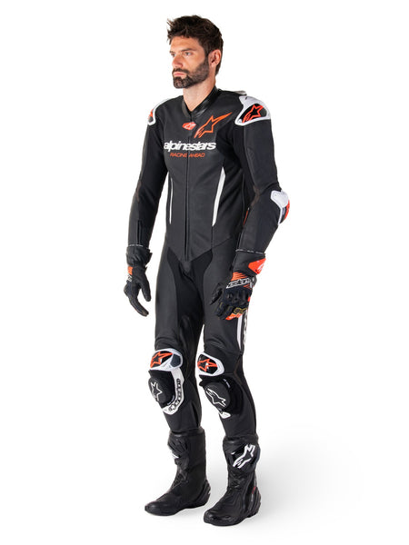 Jednodílná kombinéza Alpinestars GP-R7 TECH-AIR ready/kompatibilní černá/bílá/červená fluo