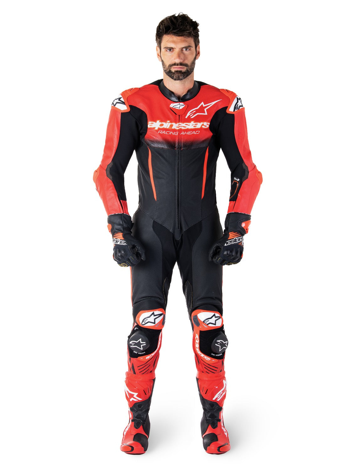 Jednodílná kombinéza Alpinestars GP-R7 TECH-AIR ready/kompatibilní černá/červená