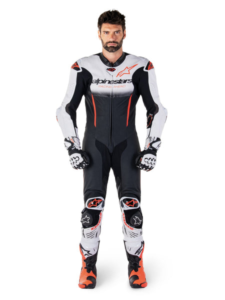 Jednodílná kombinéza Alpinestars GP-R7 TECH-AIR ready/kompatibilní bílá/černá/červená fluo