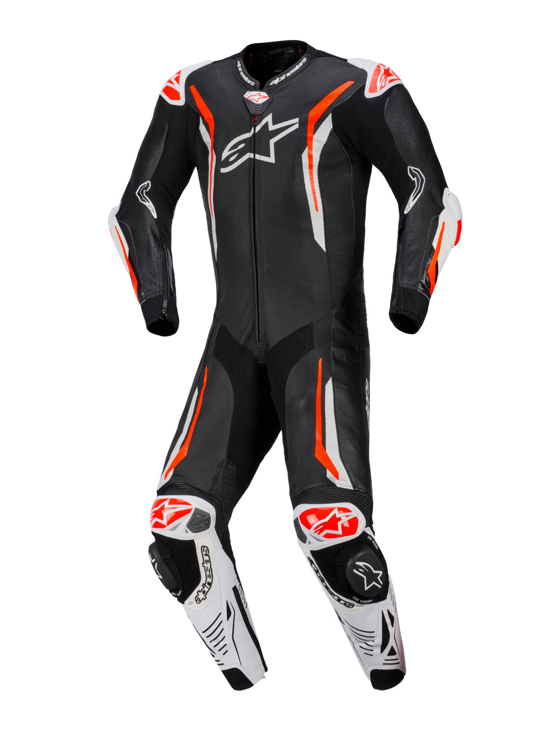 Jednodílná kombinéza Alpinestars GP Tech V5 černá/bílá/červená fluo