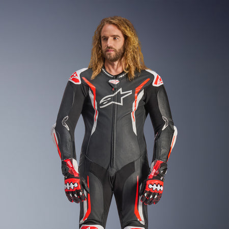 Jednodílná kombinéza Alpinestars GP Tech V5 černá/bílá/červená fluo