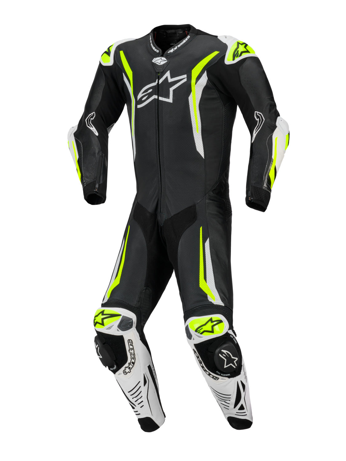 Jednodílná kombinéza Alpinestars GP Tech V5 černá/bílá/žlutá fluo