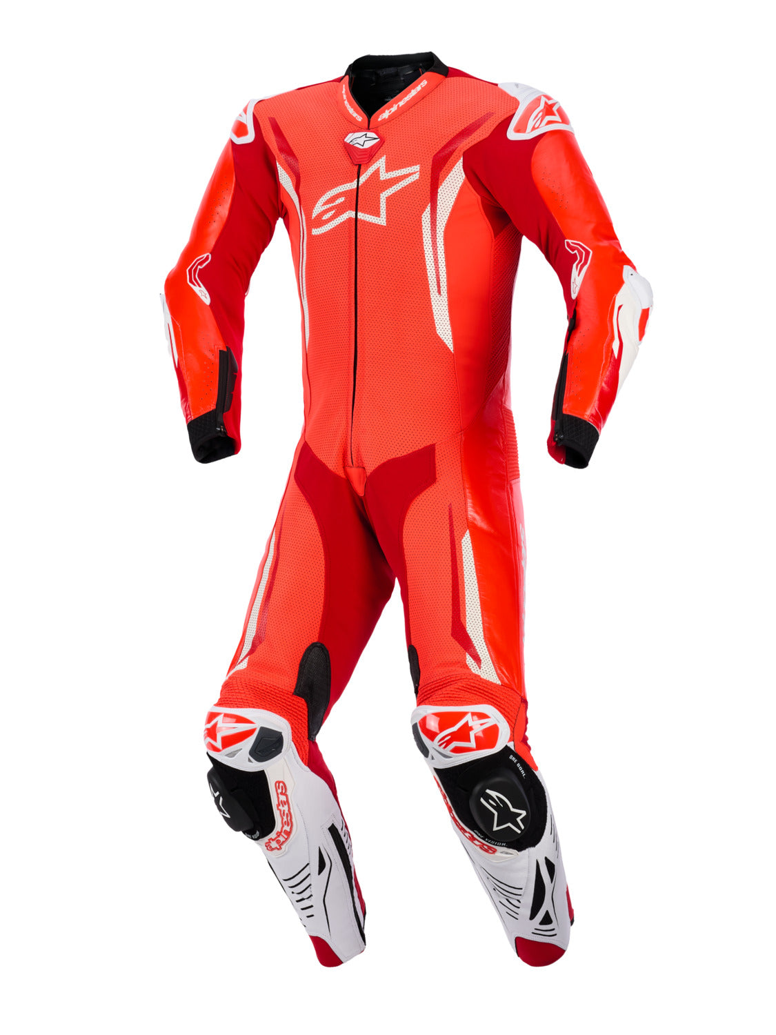 Jednodílná kombinéza Alpinestars GP Tech V5 červená fluo/červená/bílá