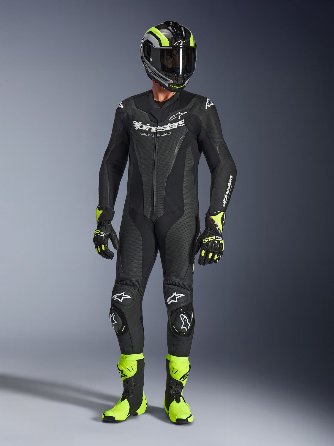 Jednodílná kombinéza Alpinestars GP Force V2 černá/bílá