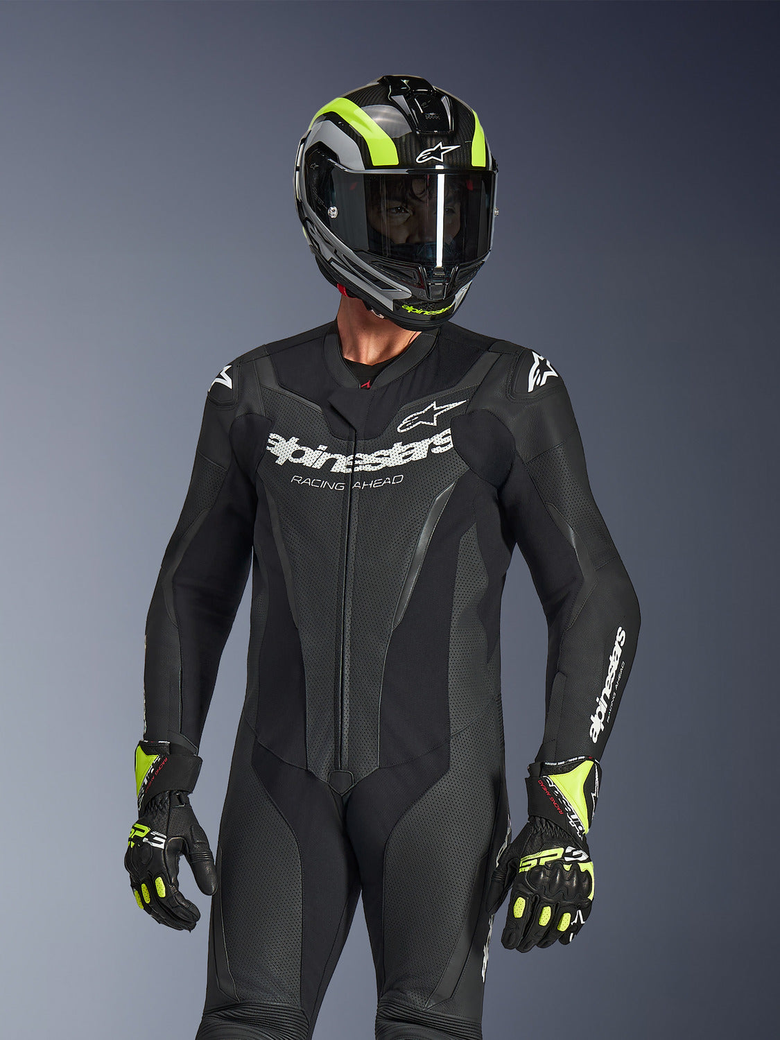 Jednodílná kombinéza Alpinestars GP Force V2 černá/bílá
