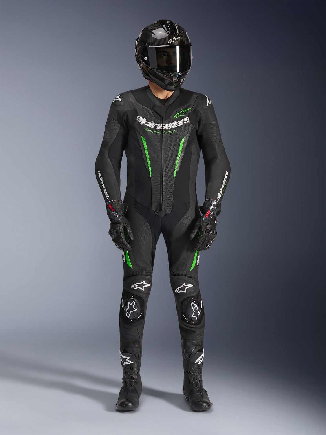 Jednodílná kombinéza Alpinestars GP Force V2 černá/zelená