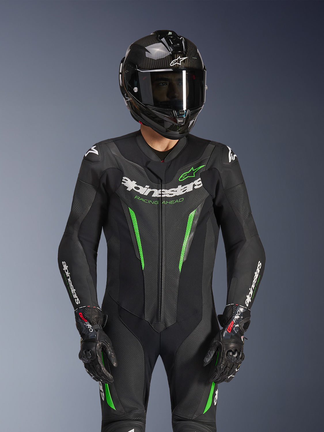 Jednodílná kombinéza Alpinestars GP Force V2 černá/zelená