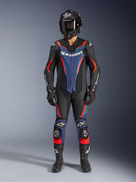 Jednodílná kombinéza Alpinestars GP Force V2 černá/modrá/červená fluo