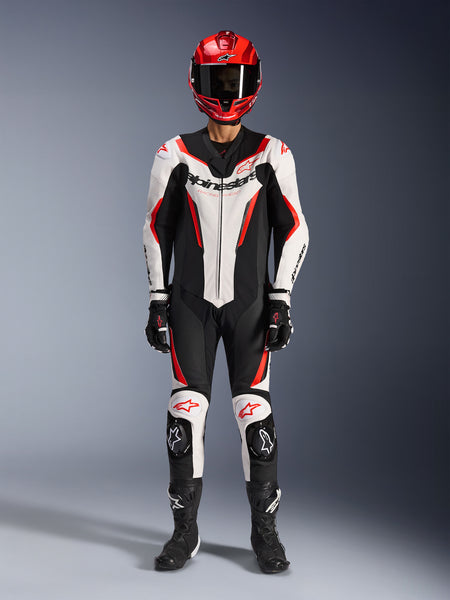 Jednodílná kombinéza Alpinestars GP Force V2 bílá/černá/červená fluo