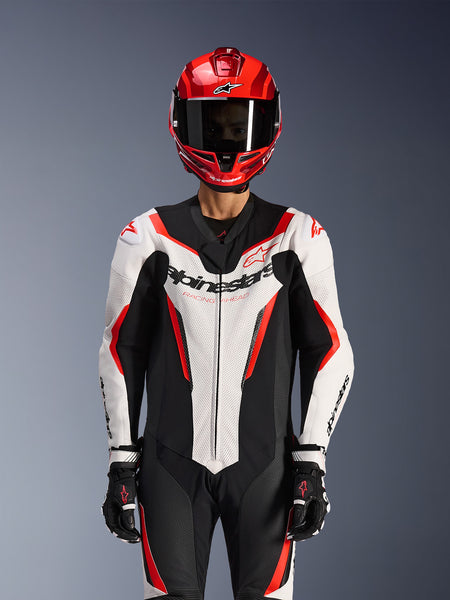 Jednodílná kombinéza Alpinestars GP Force V2 bílá/černá/červená fluo