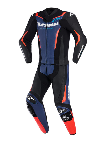 Dvoudílná kombinéza Alpinestars GP Force V2 černá/modrá/červená fluo