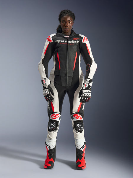 Dámská dvoudílná kombinéza Alpinestars Stella GP-R7 černá/bílá/červená fluo
