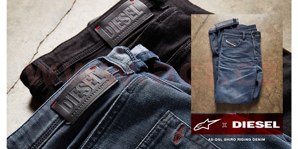 Kalhoty Alpinestars Shiro Denim Diesel Jeans sepraná modrá