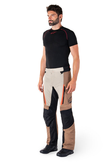 Kalhoty Alpinestars ST-1 Waterproof tmavá khaki/písková/černá/červená fluo