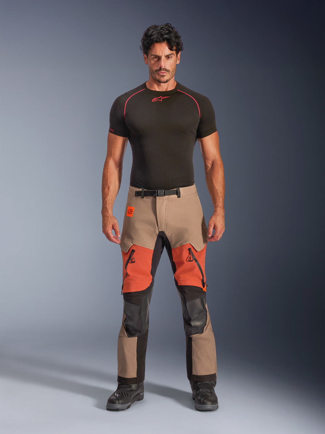 Kalhoty Alpinestars Harok PRO Drystar XF světle hnědá/tmavě oranžová/černá