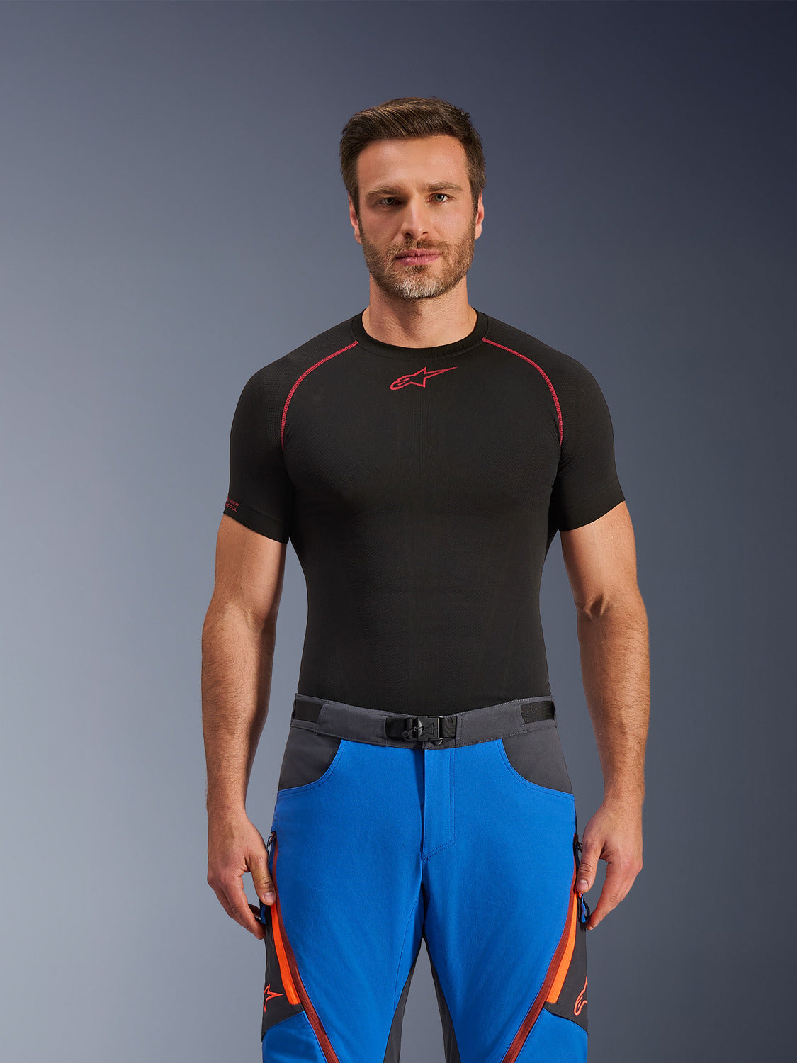 Kalhoty Alpinestars Maxdura Dual modrá/tmavě šedá/oranžová