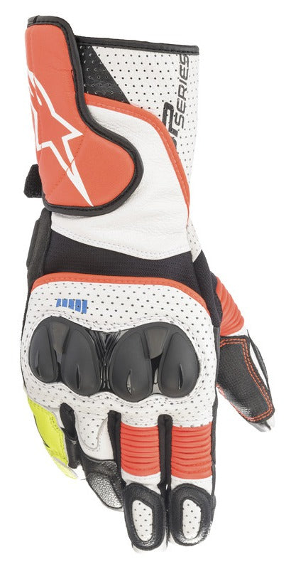 Rukavice Alpinestars SP-2 bílá/červená fluo/černá