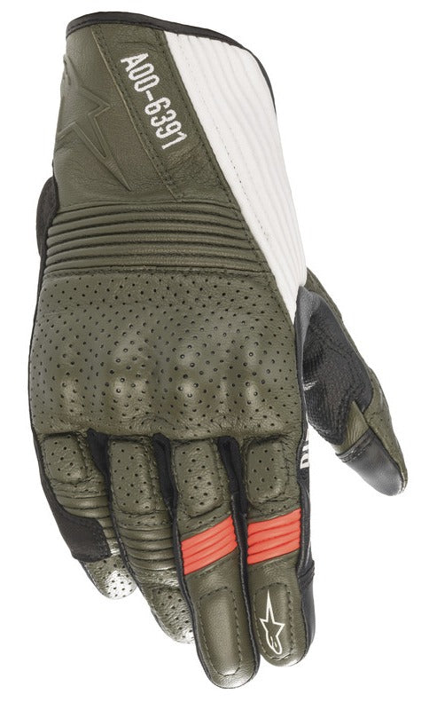 Rukavice Alpinestars KEI Diesel Jeans zelená/černá/červená/bílá