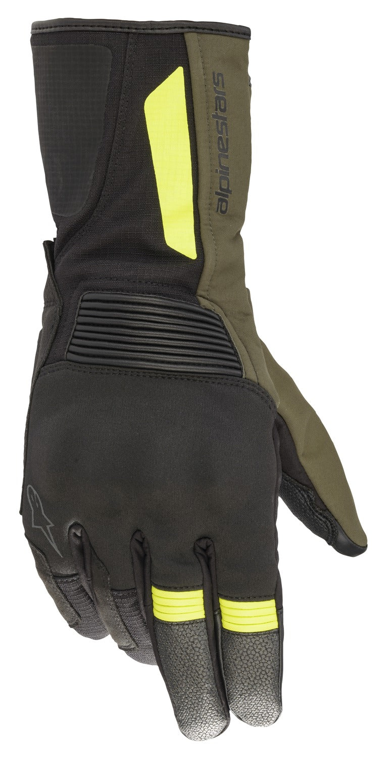 Rukavice Alpinestars Denali Aerogel Drystar černá/zelená/žlutá fluo