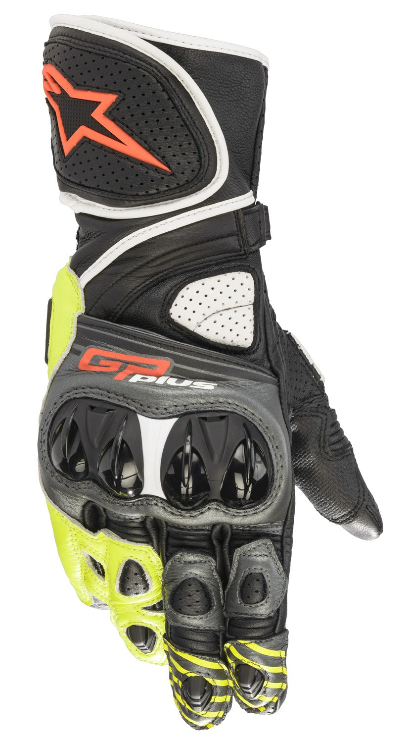 Rukavice Alpinestars GP Plus R 2 šedá/černá/žlutá fluo/červená fluo/bílá