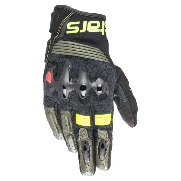 Rukavice Alpinestars Harok černá/zelená/žlutá fluo