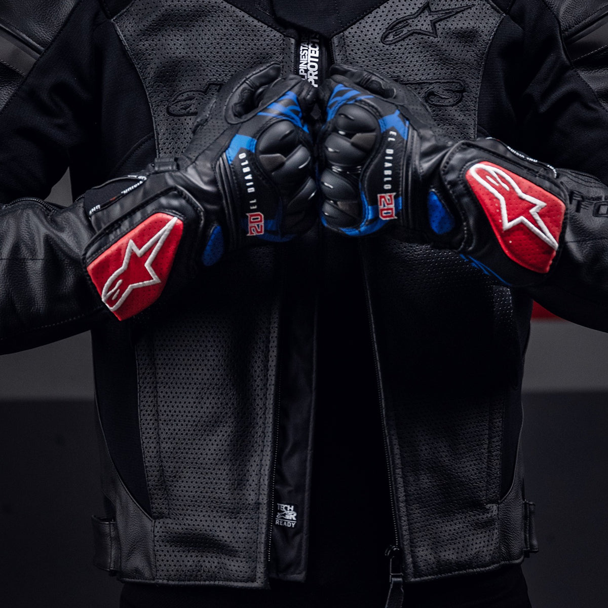 Rukavice Alpinestars SP-8 3 Monster FQ20 černá/červená/modrá/bílá