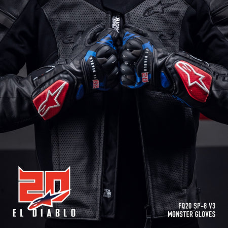 Rukavice Alpinestars SP-8 3 Monster FQ20 černá/červená/modrá/bílá