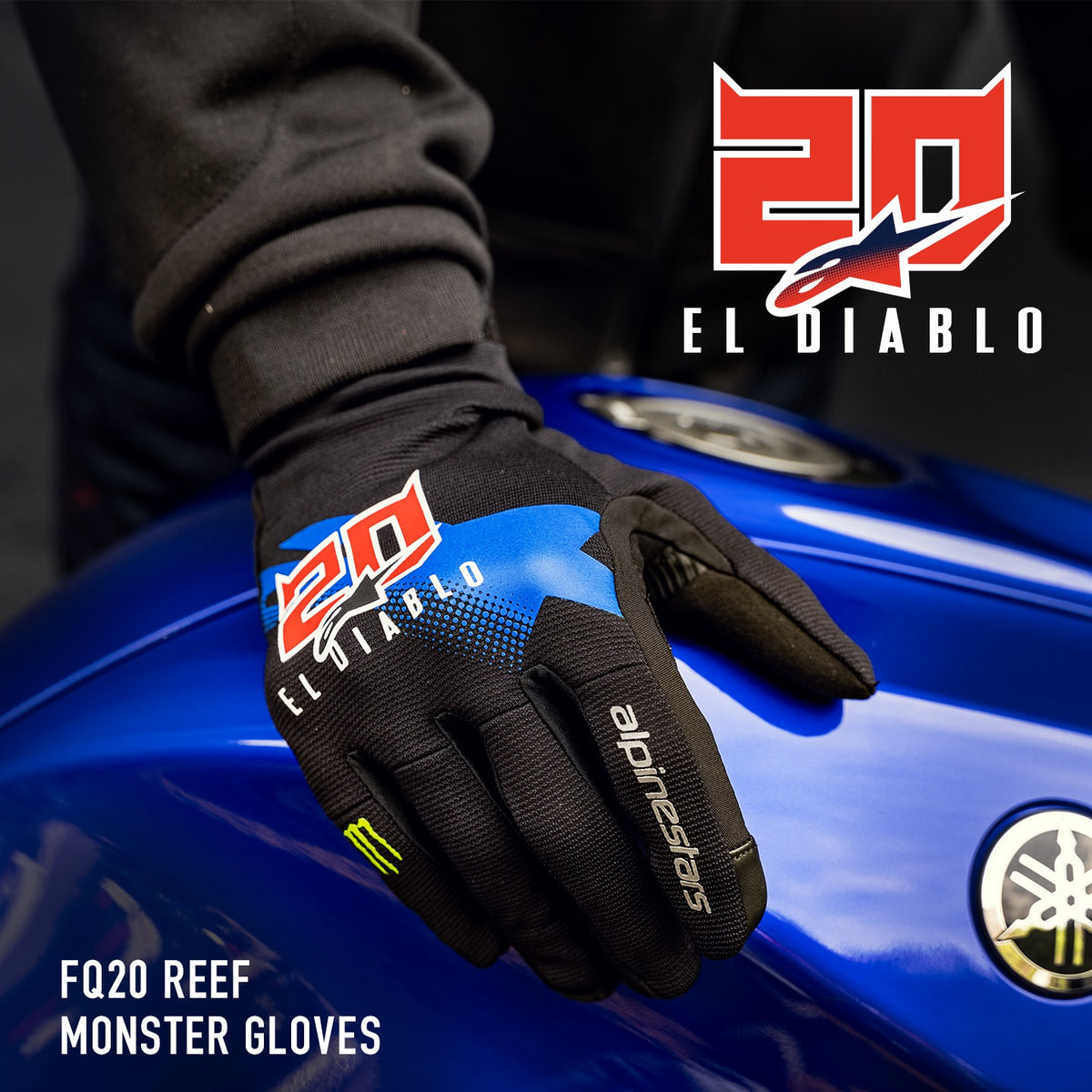 Rukavice Alpinestars Reef Monster FQ20 černá/červená/modrá/bílá/zelená