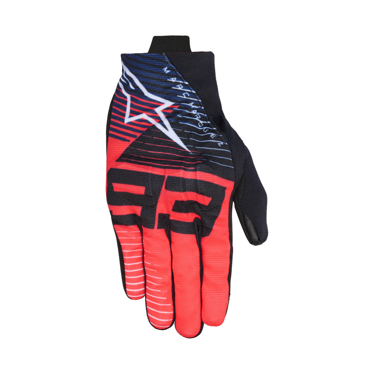 Rukavice Alpinestars Reef V2 MM93 červená fluo/černá/modrá/bílá