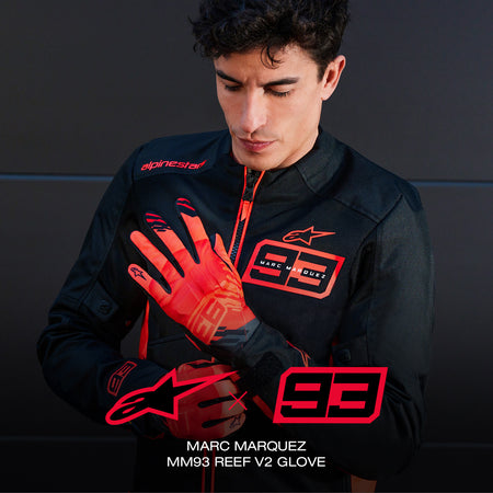 Rukavice Alpinestars Reef V2 MM93 červená fluo/červená/černá