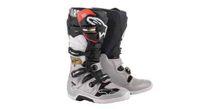 Boty Alpinestars Tech 7 černá/stříbrná/bílá/zlatá