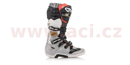 Boty Alpinestars Tech 7 černá/stříbrná/bílá/zlatá