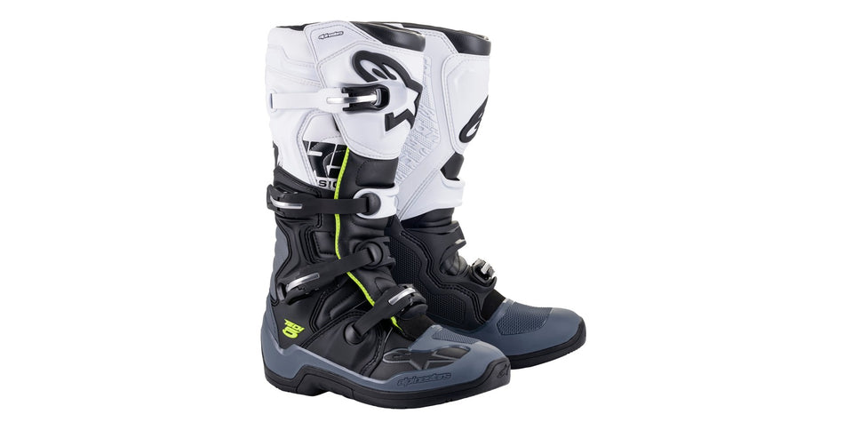 Boty Alpinestars Tech 5 černá/šedá/bílá/žlutá fluo