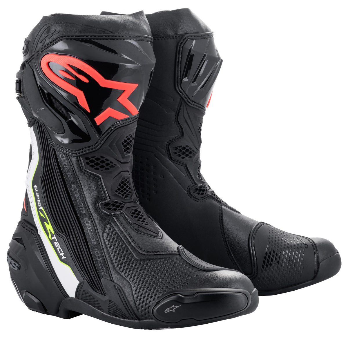 Boty Alpinestars Supertech R černá/bílá/červená fluo/žlutá fluo