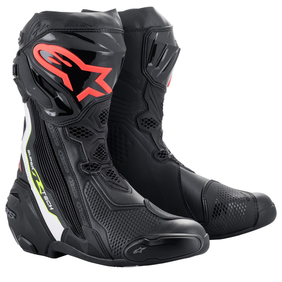 Boty Alpinestars Supertech R černá/bílá/červená fluo/žlutá fluo