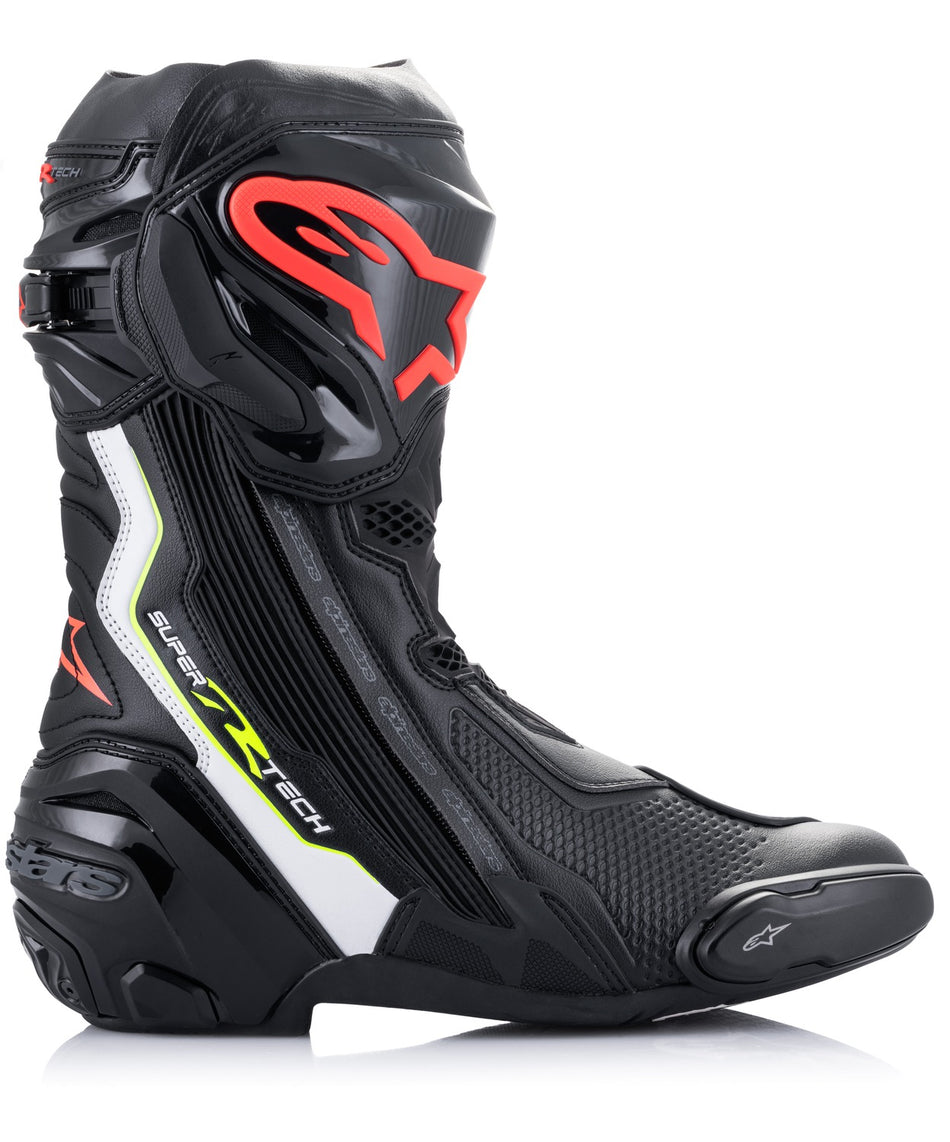 Boty Alpinestars Supertech R černá/bílá/červená fluo/žlutá fluo