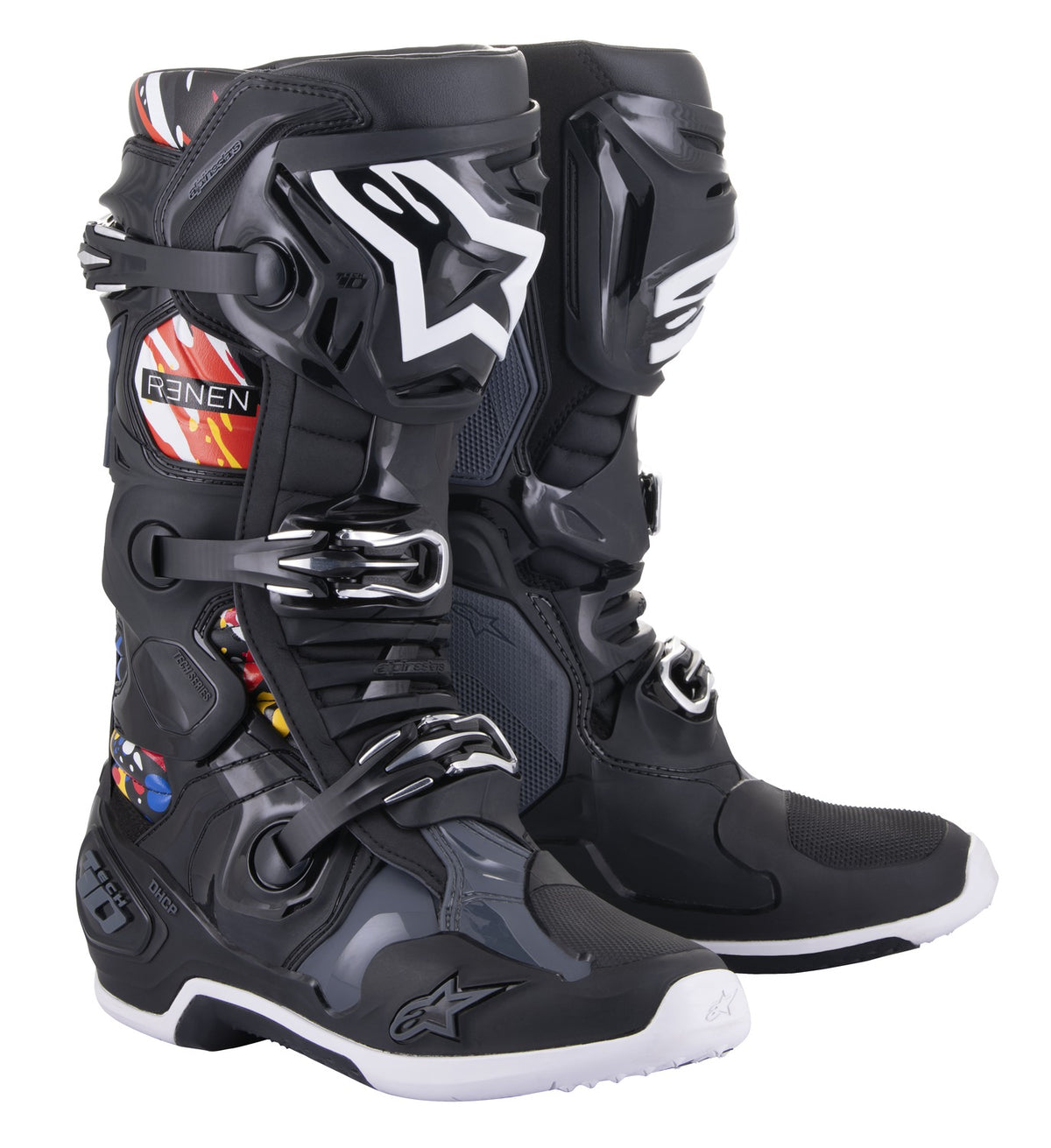 Boty Alpinestars Tech 10 limitovaná edice Renen černá/šedá/bílá/multicolor
